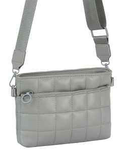Quilted Puffy Crossbody Bag JYM-0457 GRAY